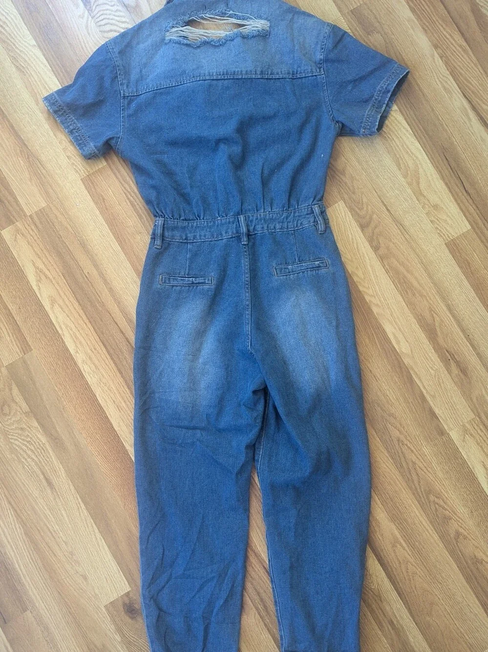 Fashion Nova Downtown Vibes Denim Jumpsuit